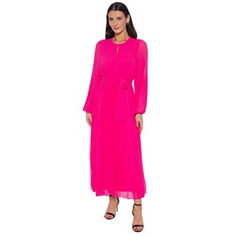 Women's Marina Long Sleeve Pleated Gown