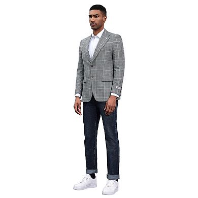 Stacy Adams Windpane Plaid Notch Lapel Jacket