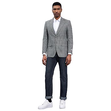 Stacy Adams Windpane Plaid Notch Lapel Jacket
