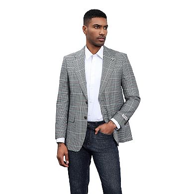 Stacy Adams Windpane Plaid Notch Lapel Jacket