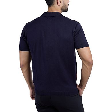 Men's Short Sleeve Sweater Knit Polo Shirt