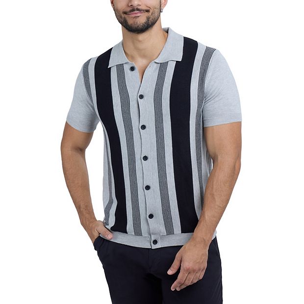 Men's Short Sleeve Sweater Knit Polo Shirt