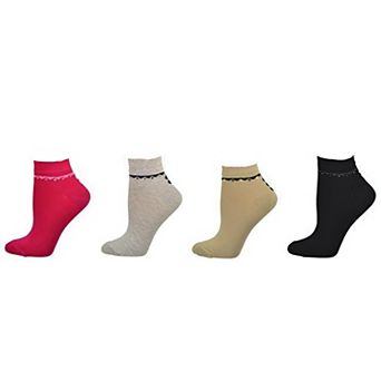 Women's Rayon Low Cut 4 Pair Pack Socks