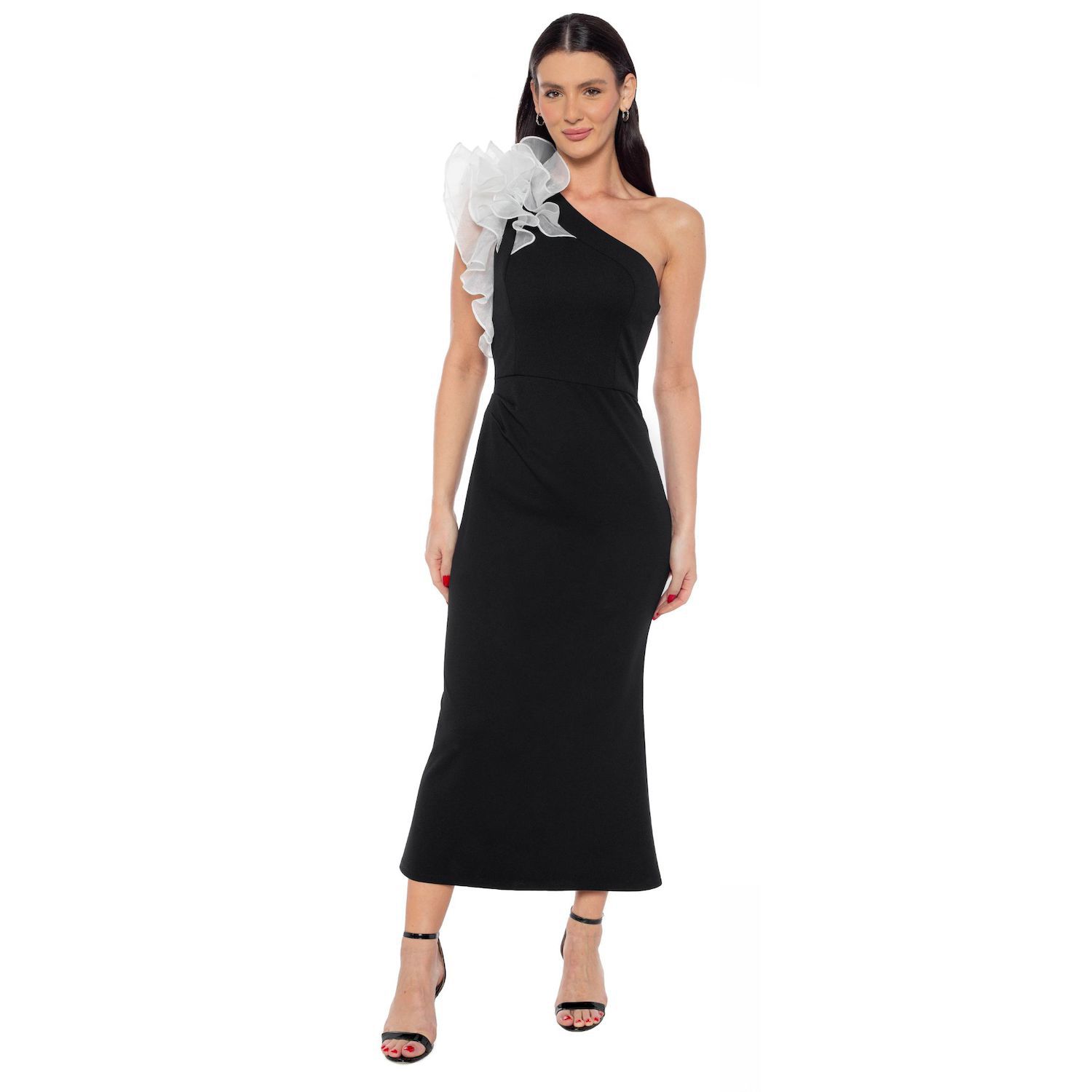 Женские платья Marina One Shoulder Ruffle Midi Dress