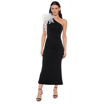 Women's Marina One Shoulder Ruffle Midi Dress