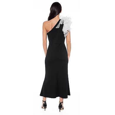 Women's Marina One Shoulder Ruffle Midi Dress