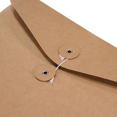 String Envelope File Folders 2 Pack A5 Size Document Letter Organizer Holder Filing Jacket, Brown