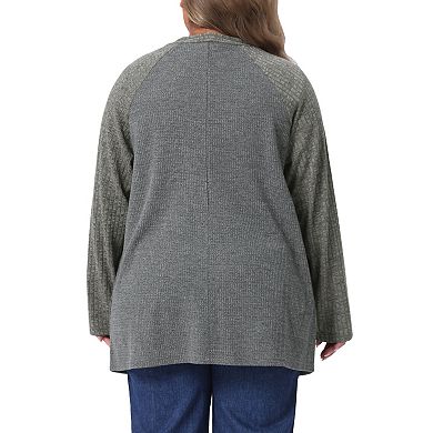 Plus Size Knit Cardigans for Women Open Front Long Sleeve Lightweight Midi Sweater Cardigans