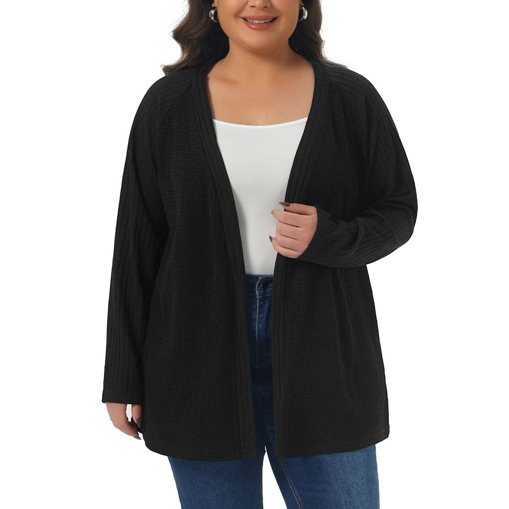 Plus Size Knit Cardigans for Women Open Front Long Sleeve Lightweight ...