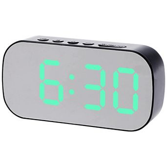 Small Oval Digital Alarm Clock with Big Number Display, Adjustable Dimmable 12/24H, 5.1x2.6x1.4 inch