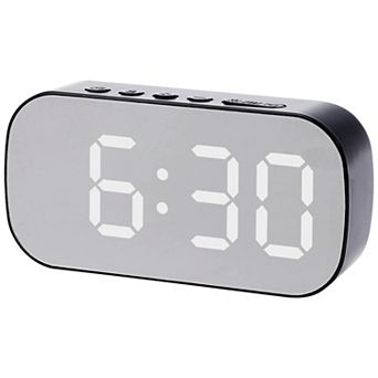 Small Oval Digital Alarm Clock with Big Number Display, Adjustable Dimmable 12/24H, 5.1x2.6x1.4 inch