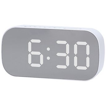 Small Oval Digital Alarm Clock with Big Number Display, Adjustable Dimmable 12/24H, 5.1x2.6x1.4 inch