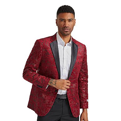 Stacy Adams Textured Paisley Blazer Jacket