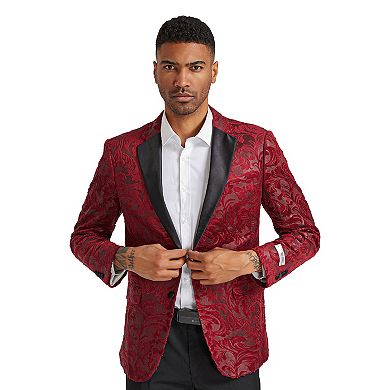 Stacy Adams Textured Paisley Blazer Jacket