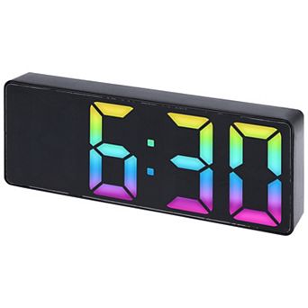 Digital Alarm Clock, Numbers LED Display, Temperature, Adjustable Dimmable 12/24 H, 6.3x2.4x1 inch