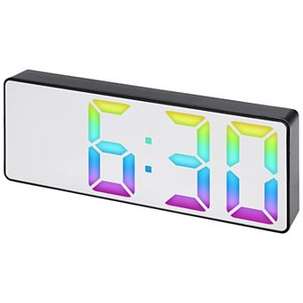 Digital Alarm Clock, Numbers LED Display, Temperature, Adjustable Dimmable 12/24 H, 6.3x2.4x1 inch