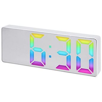 Digital Alarm Clock, Numbers LED Display, Temperature, Adjustable Dimmable 12/24 H, 6.3x2.4x1 inch