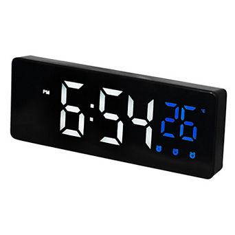 Triple Alarm Clock for Bedroom, Big Numbers Display, Dimmable, Temperature, 12/24H, 6.3x2.4x1 inch