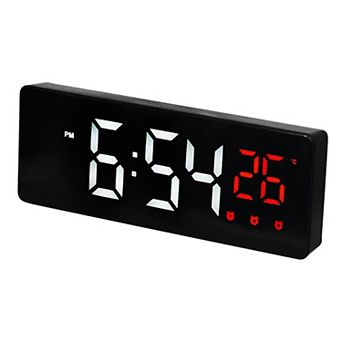 Triple Alarm Clock for Bedroom, Big Numbers Display, Dimmable, Temperature, 12/24H, 6.3x2.4x1 inch