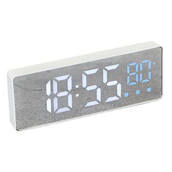 Triple Alarm Clock for Bedroom, Big Numbers Display, Dimmable, Temperature, 12/24H, 6.3x2.4x1 inch
