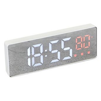 Triple Alarm Clock for Bedroom, Big Numbers Display, Dimmable, Temperature, 12/24H, 6.3x2.4x1 inch
