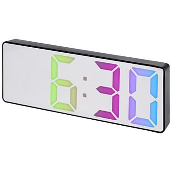 Small Digital Alarm Clock w Numbers Display, Temperature, Adjustable Dimmable 12/24H, 6.3x2.4x1 inch