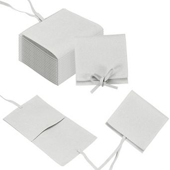 20 pc Jewelry Pouch 3.1"x 3.1", Mini Jewelry Packaging Bag with Tie for Jewelry Bulk Necklace