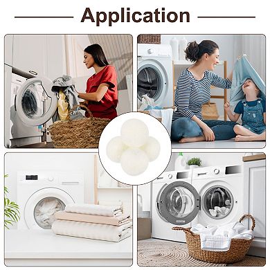 4 Pcs Wool Dryer Balls, Wool Laundry Dryer Balls for Reducing Clothing Static and Wrinkles