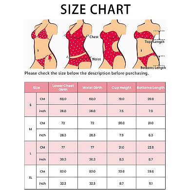 2 Sets Women's Heart Ring Halter Bikini Sets, Contrast Color Push Up Lace Up Ribbed Swimwear