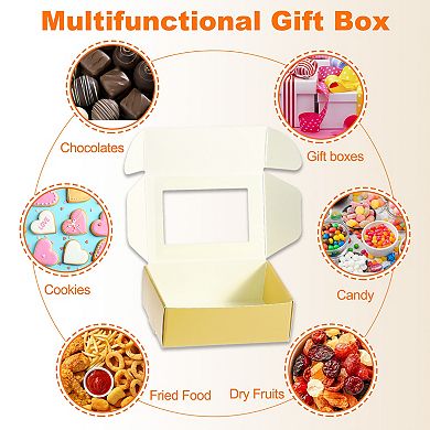 32Pcs Soap Packaging Boxes, Kraft Soap Box with Window Mini Soap Present Treat Gift Box