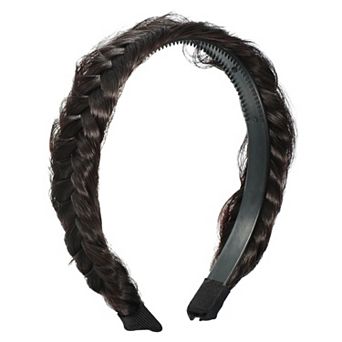 Wig Braided Headbands, Synthetic Hair Headbands, Wig Braided Hairhoop with Teeth, 1.65" Wide
