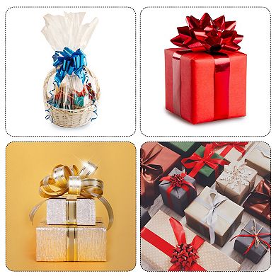 10pcs 4 Inch Metallic Large Big Pull Bow Gift Wrapping Bows Ribbon for Wedding Car Baskets
