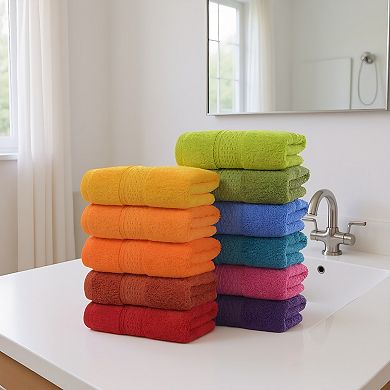 1Pc Cotton Textured Hand Towel, Comfort and Absorbent Towels for Bathroom 13"x30"