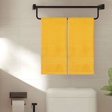 1Pc Cotton Textured Hand Towel, Comfort and Absorbent Towels for Bathroom 13"x30"