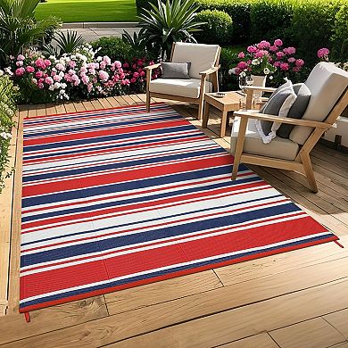Garvee Vintage Outdoor Area Rug Reversible&Foldable Carpet for Patio Garden