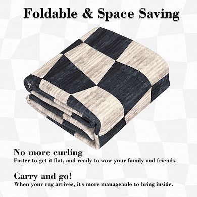 Garvee Modern Washable Area Rug Geometric Soft Non Slip Rugs for Home Decor