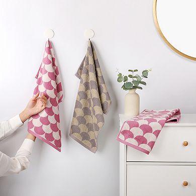 Cotton Hand Towels, Geometric Absorbent Soft Decorative Hand Towel 13"x29" 1Pc