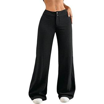 Women's High Waist Palazzo Wide Leg Pants Casual Trousers with Pockets Wide Leg Sweatpants