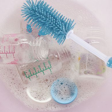 Silicone Bottle Cleaning Brush, Set of 3 Long Handle Bottles Brush Cleaner Kit Straw Cleaning Brush