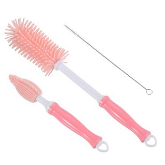 Silicone Bottle Cleaning Brush, Set of 3 Long Handle Bottles Brush Cleaner Kit Straw Cleaning Brush