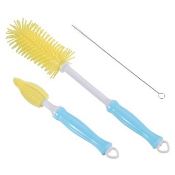 Silicone Bottle Cleaning Brush, Set of 3 Long Handle Bottles Brush Cleaner Kit Straw Cleaning Brush