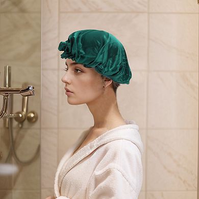 Women Durable Shower Cap for Hotel Travel 2 Pcs