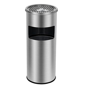 Stainless steel trash can, commercial trash can with lid, suitable for indoor and outdoor use