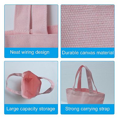 Canvas Tote Bag, Small Canvas Bag with Handles Bulk Cotton Sturdy Reusable Mini Lunch Tote Bag