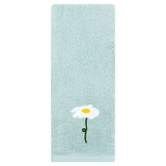 1 pc Floral Pattern Hand Towel Flower Embroidered Absorbent Towel for Bathroom 13"x30"