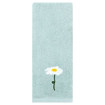 1 pc Floral Pattern Hand Towel Flower Embroidered Absorbent Towel for Bathroom 13"x30"