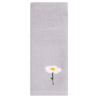 1 pc Floral Pattern Hand Towel Flower Embroidered Absorbent Towel for Bathroom 13"x30"