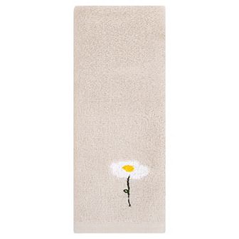 1 pc Floral Pattern Hand Towel Flower Embroidered Absorbent Towel for Bathroom 13"x30"