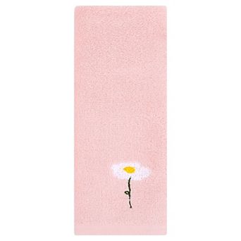 1 pc Floral Pattern Hand Towel Flower Embroidered Absorbent Towel for Bathroom 13"x30"