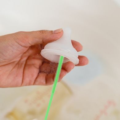 12.5" Silicone Bottle Brush with 2 Straw Brush, Cleaner Brushes for Cleaning Narrow Neck Containers